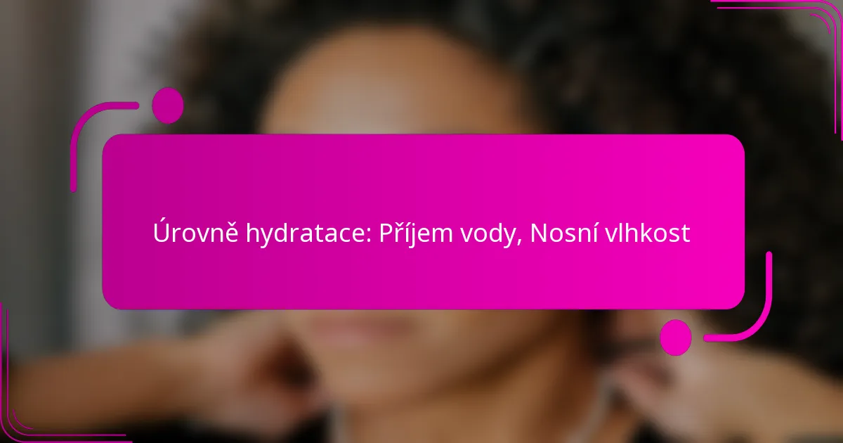 Úrovně hydratace: Příjem vody, Nosní vlhkost